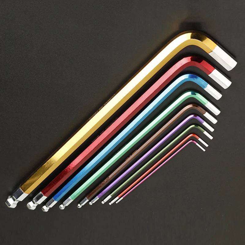 9pcs Hex Key Set Ball Head Hexagon Allen Key Universal Color Star Hex