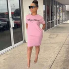 Women Print Dresses 2021 New Arrival Women Casual Fashion Short Sleeve Print Solid Color Dresses