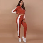 New Set Tracksuit New Ladies Work Out Casual Tracksuit Crop Hoodie Joggers Set Gym Suit