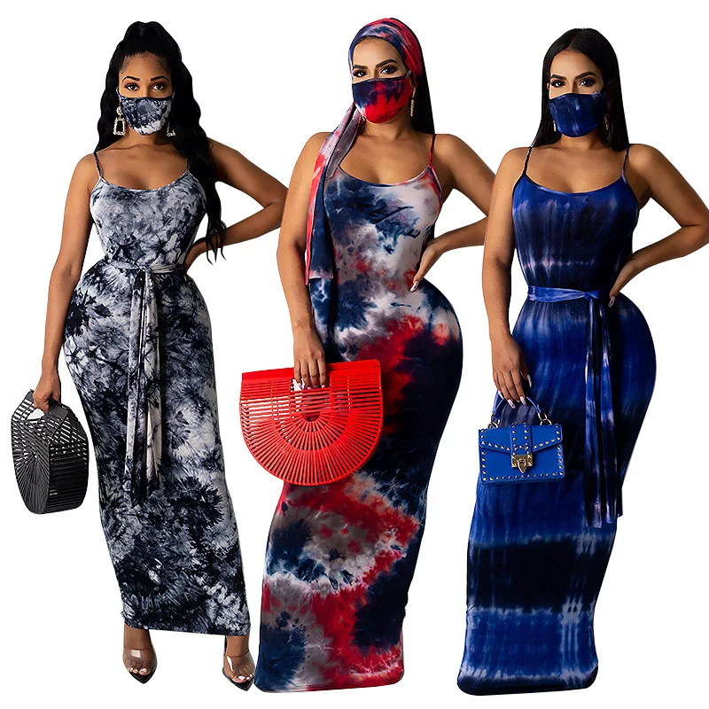 Summer Halter Tie Dye Maxi Dress Club 