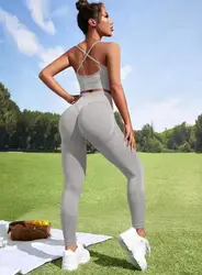 Women Sports Gym Wear Elastic Bra Leggings Active Wear Fitness Yoga Clothing Two Pieces Set