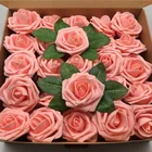 Flower Artificial Flowers Gift Wholesale Valentine Gift 8cm Artificial Rose Head 25pcs Flower Rose Gift Box Decoration