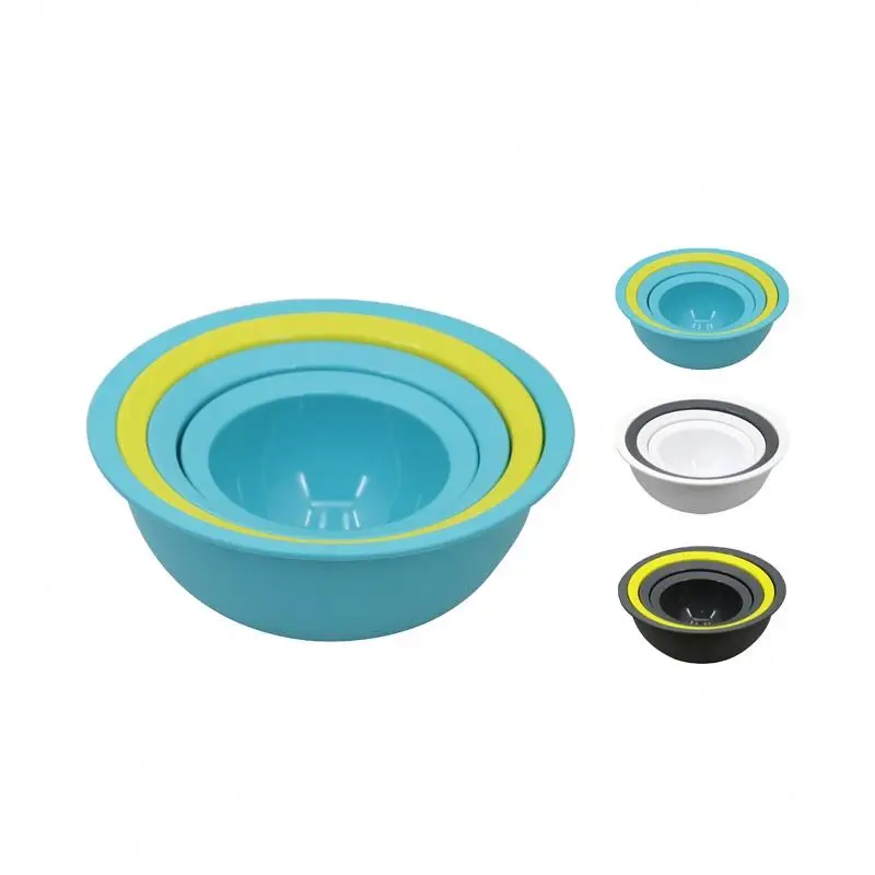 Low Price Promotion Food grade Plastic Salad  Bowl  Mixing Bowl Basin and Colander set