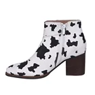 Shoes New Hot Selling Ladies Cow Girl Print High Heel Ankle Boots Women Shoes Women's Boots With Fashionable Design