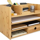 Desk Organizer Bamboo Desk Organizer Storage Notes And Pens Drawer Office Organization Rack