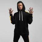 Custom high quality men black tracksuit pullover hoodie