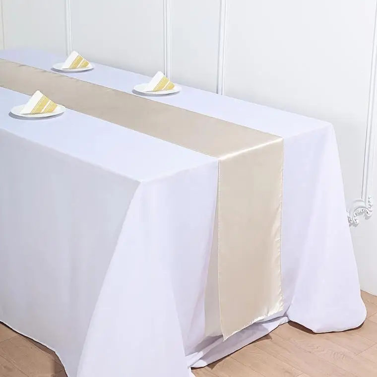 Wholesale High Quality Satin Table Runner for Wedding Decoration