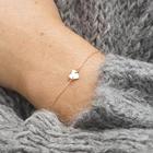 Women Romantic 316l Stainless Steel Thin Chain Designers Bracelets With Small Cute Polish Heart Charm Pendant