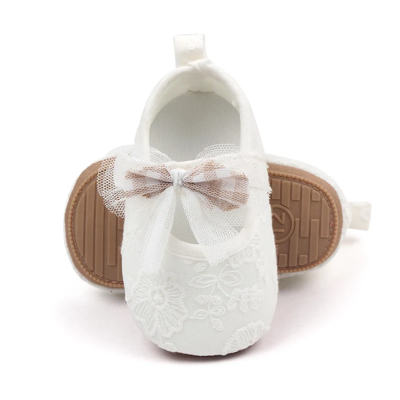 New Embroidered Mesh Bow Soft Soled Non-slip Baby Toddler Shoes for Girls supplier
