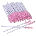 Plastic Wands Custom Logo Makeup Brush Colorful Plastic Handle Lash Mascara Wands Spoolie Brush