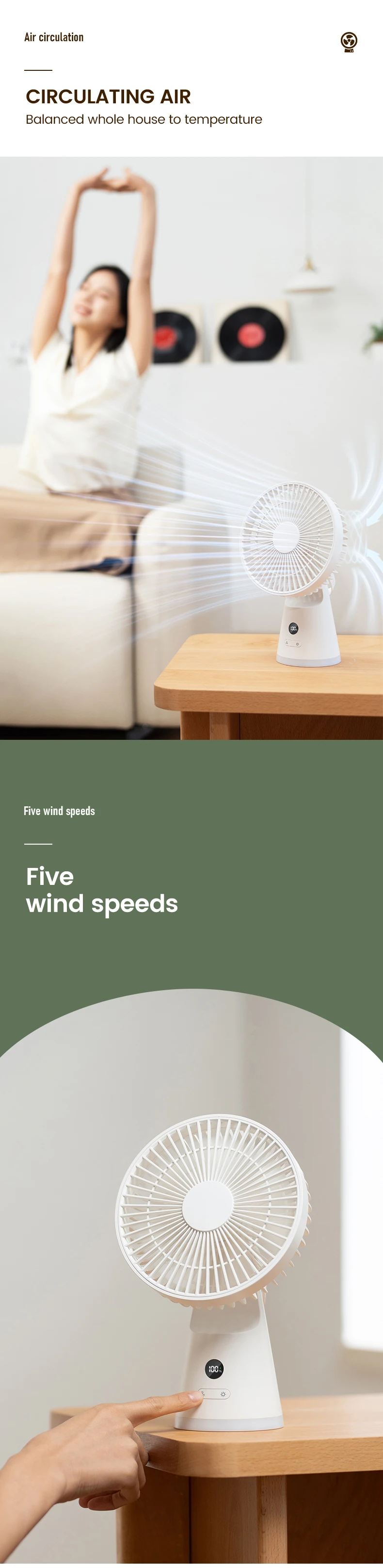 Table Fan, Portable, DC5.0V, Battery - detail 4