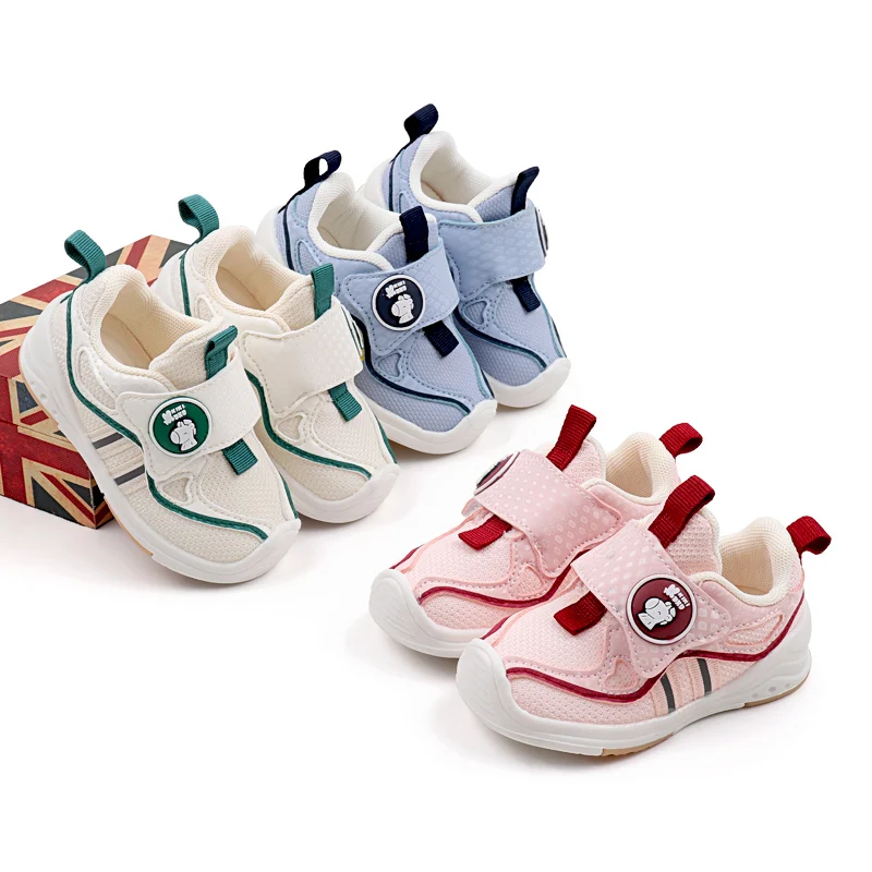 Spring and Autumn Fashionable Breathable PU Mesh Casual Walking Shoes for Boys and Girls Kids Court Sneakers factory