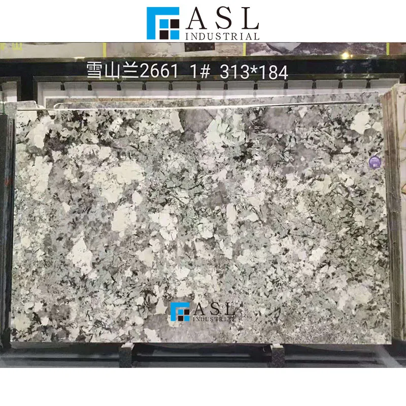 Brazilian stone exquisite white quartzite and ceramic tile wall kitchen countertop project for sale