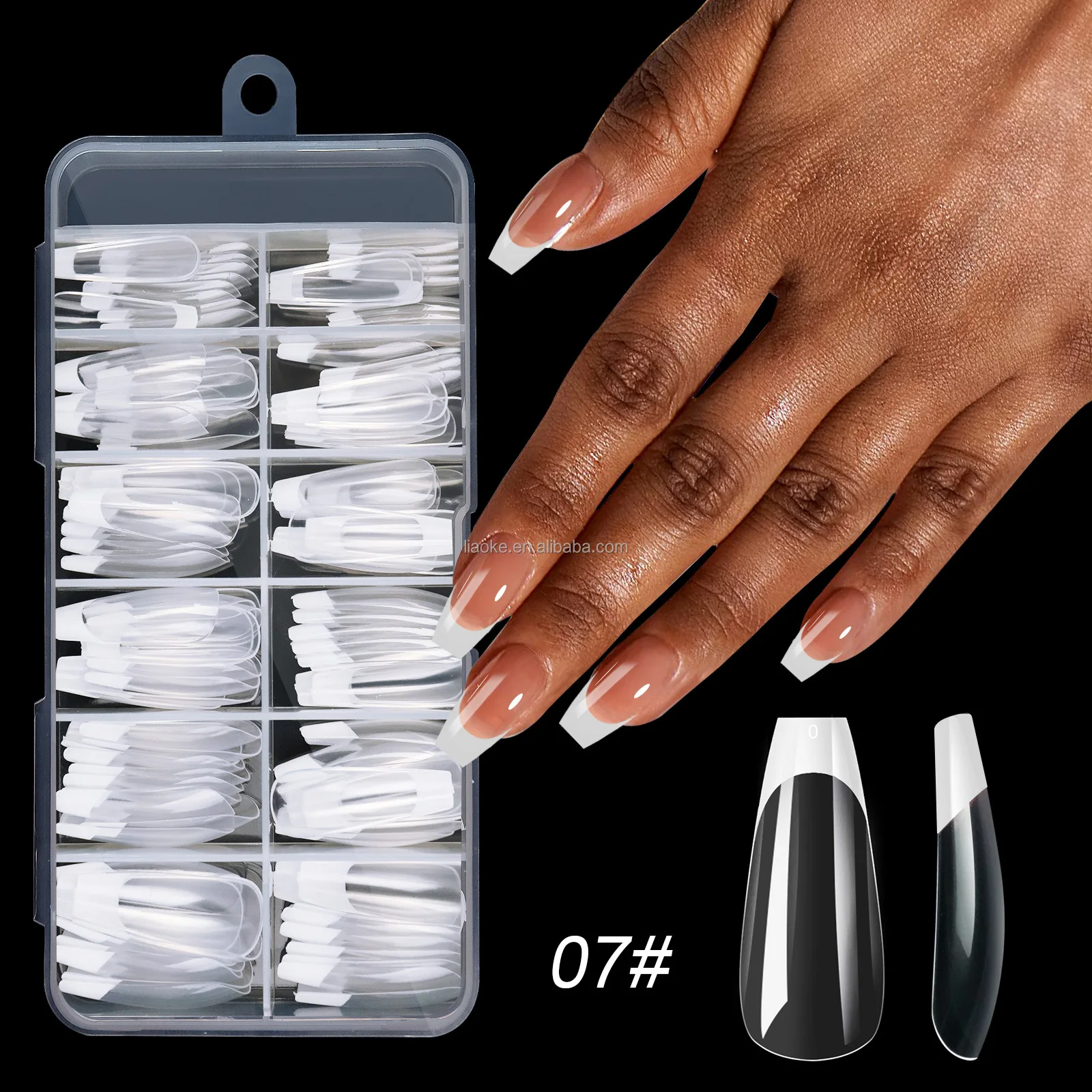 120tips Box French Acrylic False Nails Artificial Full Cover Press On