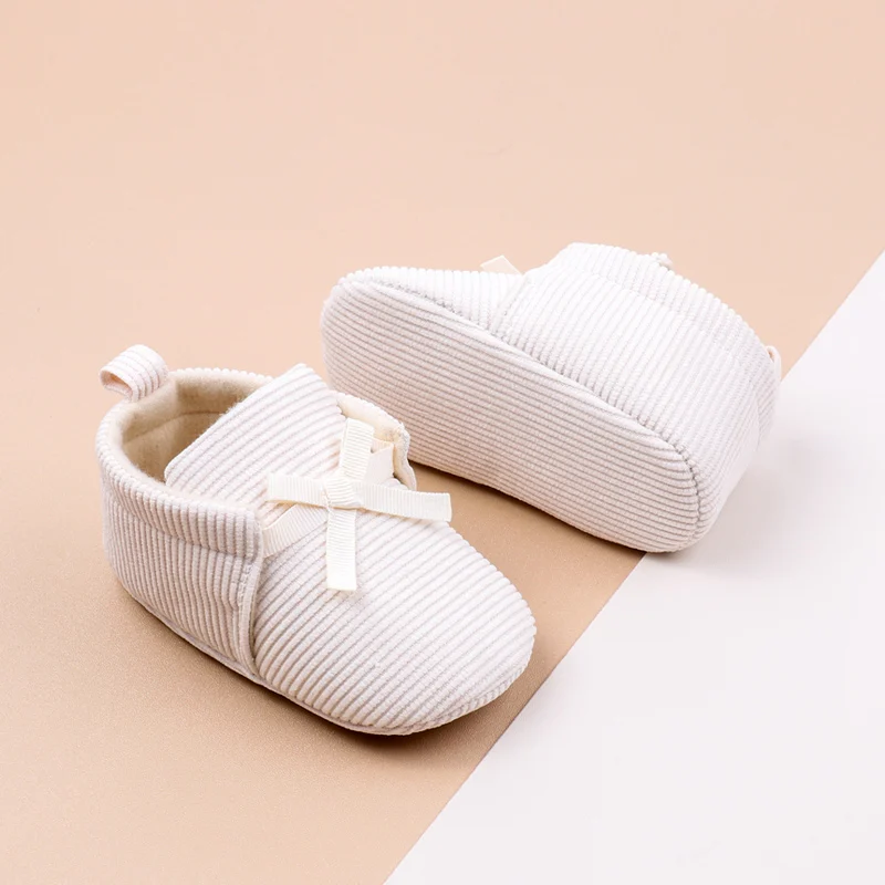 New Arrival Lace-Up Corduroy Material Soft Sole Baby Newborn Boy Shoes Spring Autumn details