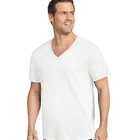 Clothes Cheap Price Short Sleeve Cotton Mens Clothes V Neck White Men T Shirt