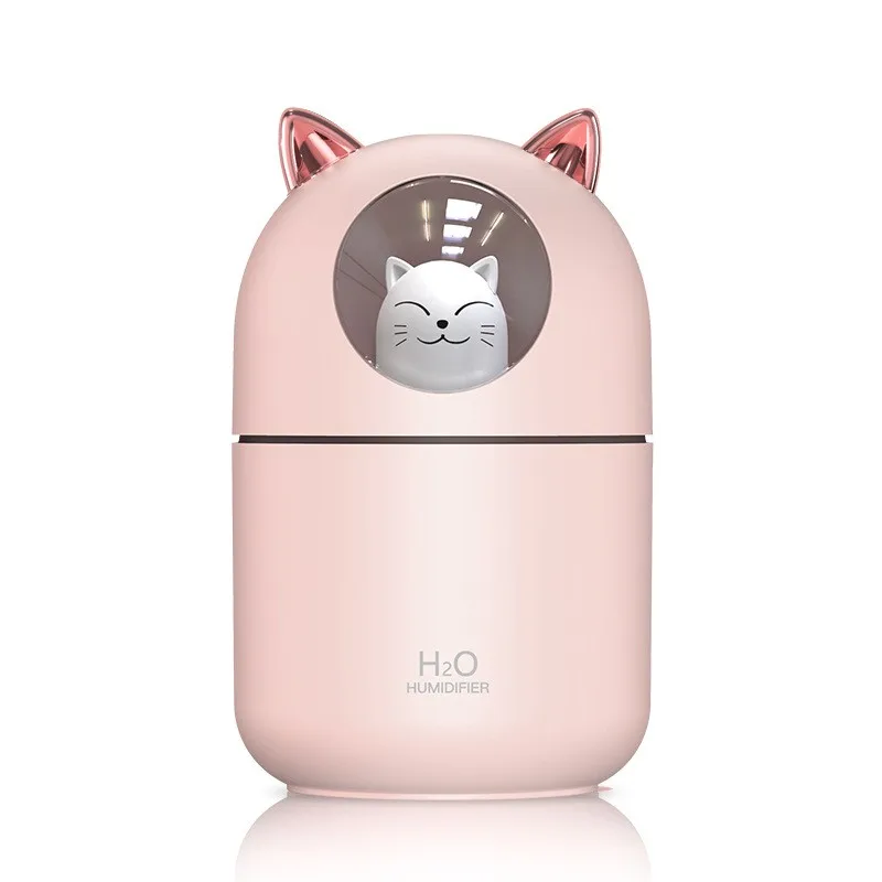 christmas Best Gift Mini Pet cat Air Humidifier With Led Night Light Usb Ultrasonic Humidifier Bedroom office Humidifier