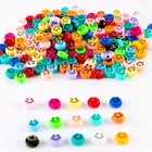 Beads Wholesale 6mm*10mm 1650pcs/bag Plastic Acrylic Smile Face Beads Smiley Round Disc Beads For Jewelry Making