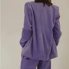 Ladies Coat 2021 Fashion Blazer V Neck Ladies Office Pure Color Elegant Coat Loose Corduroy Jacket For Women