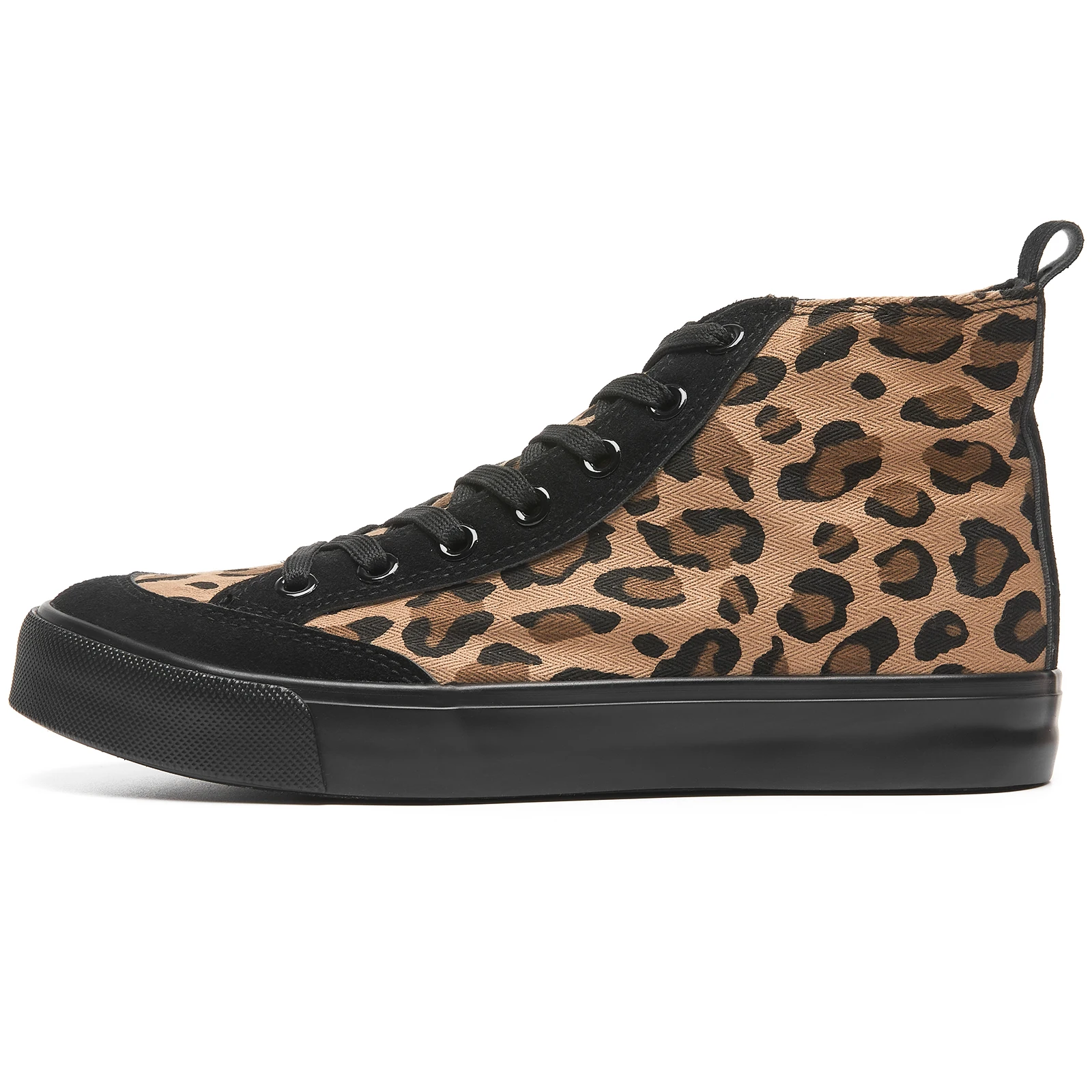 Factory wholesale leopard print canvas shoes custom casual shoes high top men's and women's shoes