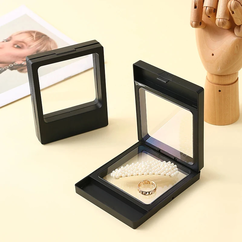 Complete jewelry storage solution with organizer compartments Multiple jewelry pieces organized in clear plastic storage box