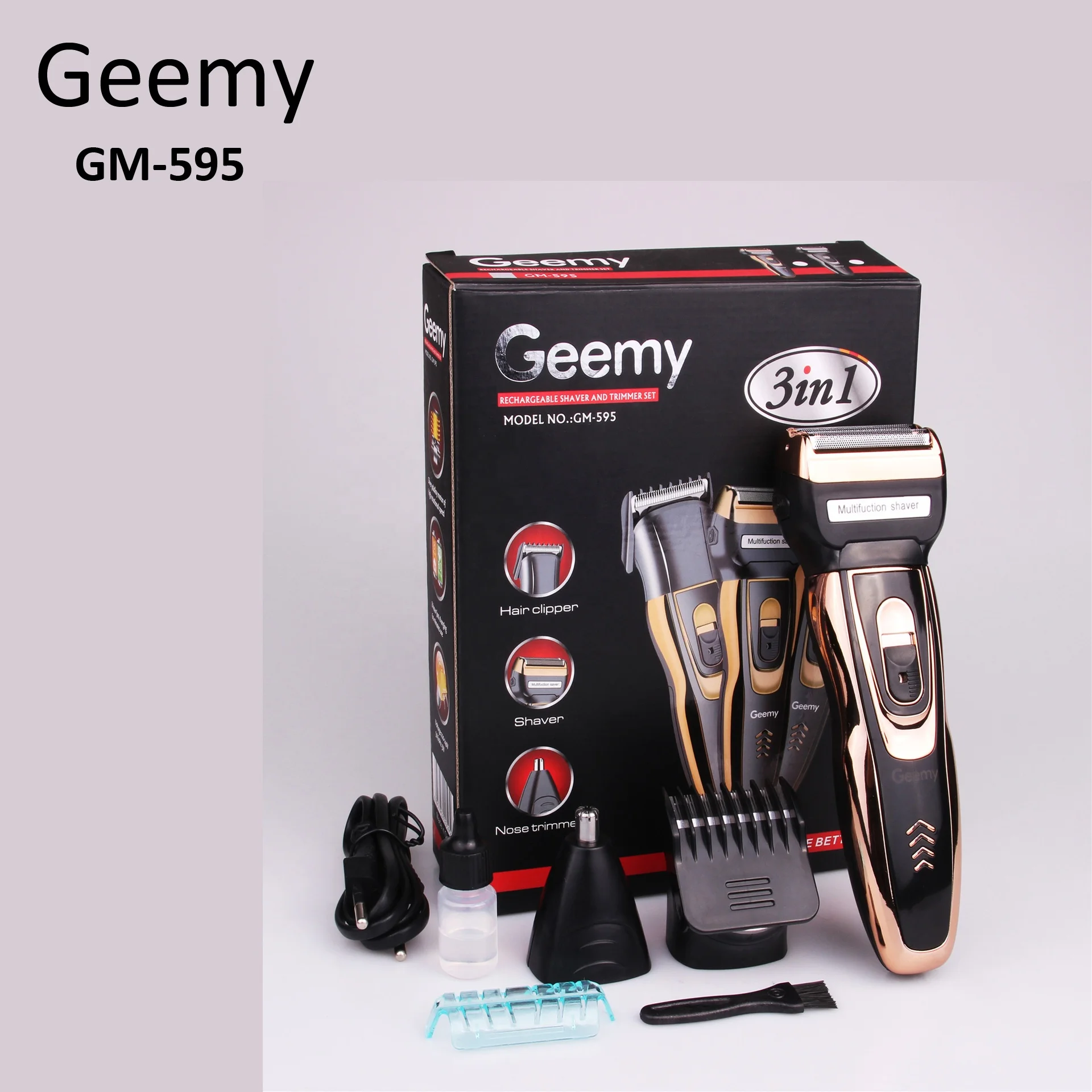 gemei rechargeable shaver and trimmer set