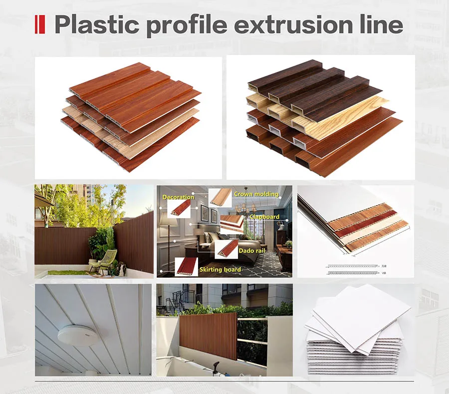 Home interior decoration pvc wpc wall panel extrusion production line Wood Plastic Composite making machine 0