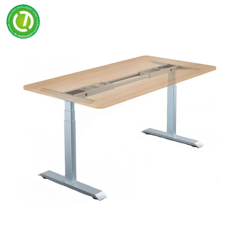 rise up electric adjustable height standing desk frame in grey