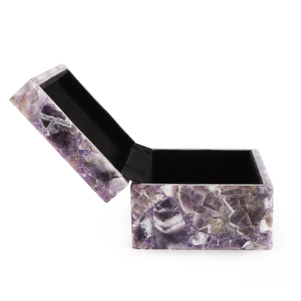 奢华创意半宝石盒玛瑙天然宝石盒饰品情人节礼物