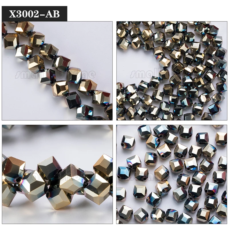 product 10mm austria diagonal hole cube square beads for bracelet making women diy accessories blue glass crystal beads wholesale-36