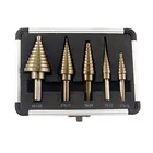 Tools TG Tools 5pcs With Aluminum Case Hss Step Drill Bit Set