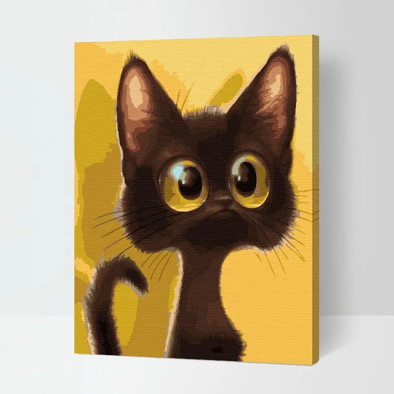 Hot Selling The Cartoon Animal Oil Painting With Frame Cat Children Painting  Children Gifts - Buy Picture Canvas Art Oil Paintings Art Canvas Paint-by-numbers  For Adults Oil Painting For Beginners Number Paint
