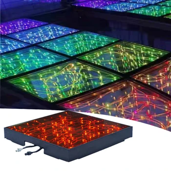 Factory LED Starry Dancefloor Single or Full Color IP65 Outdoor 3D Mirror Wired Starry LED Dance Floor for Wedding Club Party