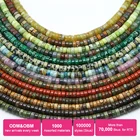 Flat Round Disc Beads Natural Stone Loose Beads Heishi Beads For Bracelet Making