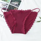Sexy String 50 Pcs To Custom Thong Sexy Ladies Seamless Underwear Ice Silk Mid Waist Panties Lace G String