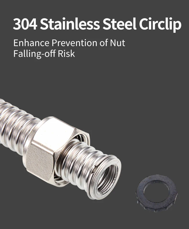 304 Stainless Steel Corrugated Hose Flexible Metal Pipe for Gas Water High Temperature Resistance Durable details