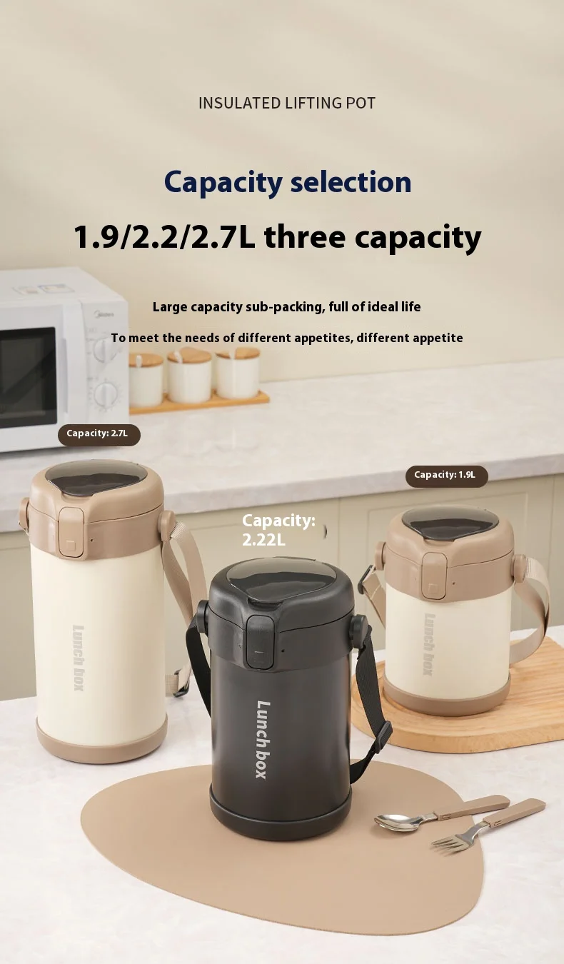 304 Stainless Steel Insulated Lunch Box, Portable Large-Capacity Multi-Layer Lunch Container for Students and Office Workers
