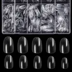 Oval 500Pcs Box BTARTBOX Round Nail Tips Oval ABS Clear Natural False Nails Round Nails