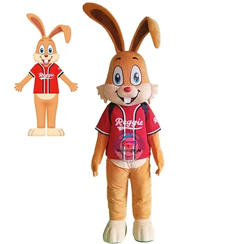 High Quality 3D Custom Made Engrave Lone Ears Rabbit Mascots Costumes , Advertising Adults Mascot Costume Custom For Party