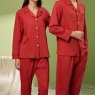 Sleepwear Women Sleepwear Pajamas Sets Comfortable Classic Unisex Women And Men 2 Piece Cotton Sleepwear Pajamas Set Women