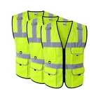 Vest Custom Logo Wholesale Security High Visibility Workwear Hi Vis Reflective Safety Vest With Pocket