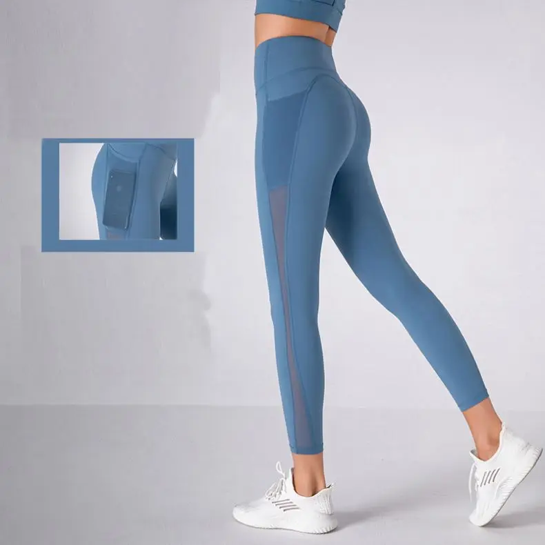ECBC New Design Sport Girls Fitness Sport Wear High Elastic Sexy Side Mesh Stitching Yoga leggings for girls