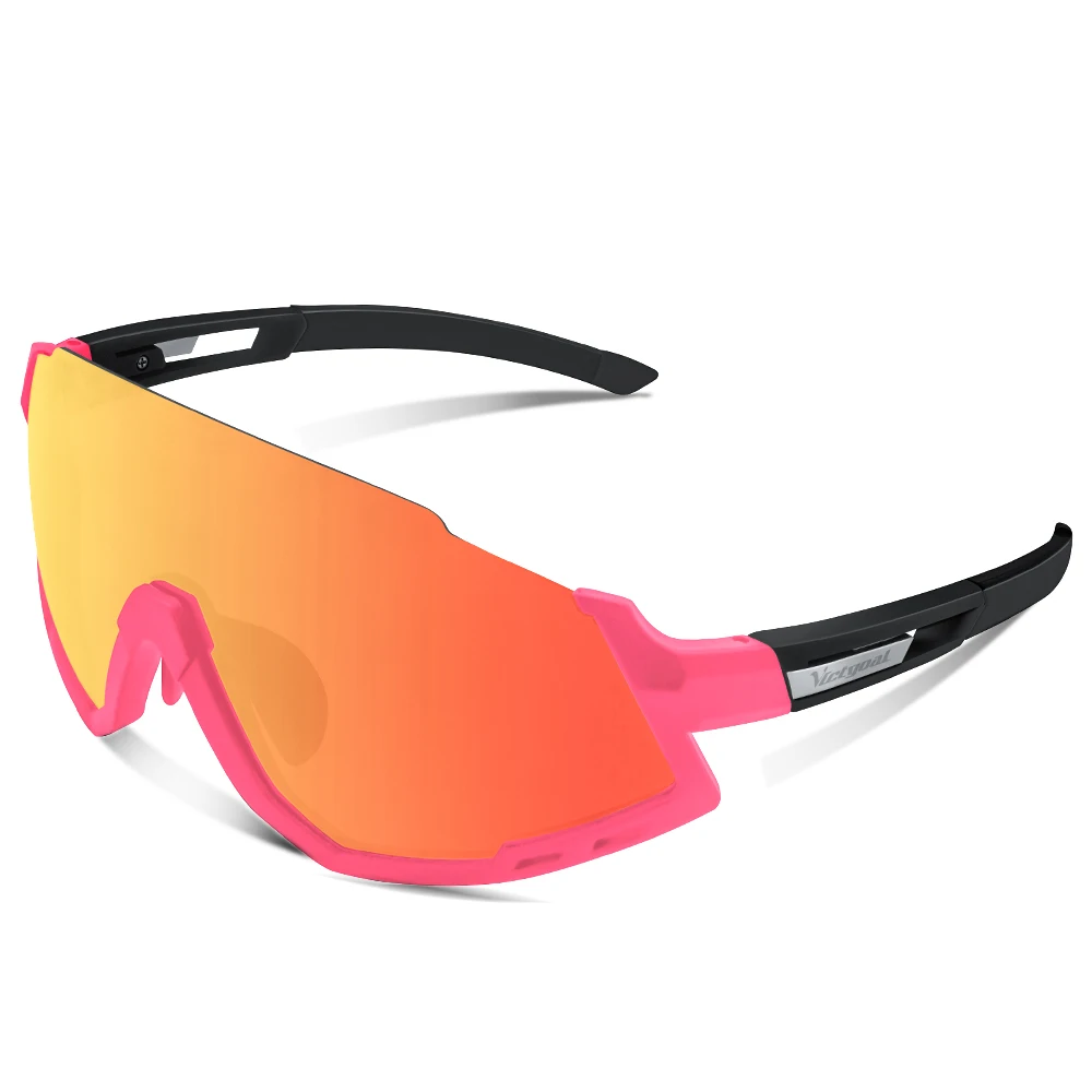 TR90 Unbreakable Glasses Polarized UV400 Cycling Bicycle Sunglasses Black/Orange 