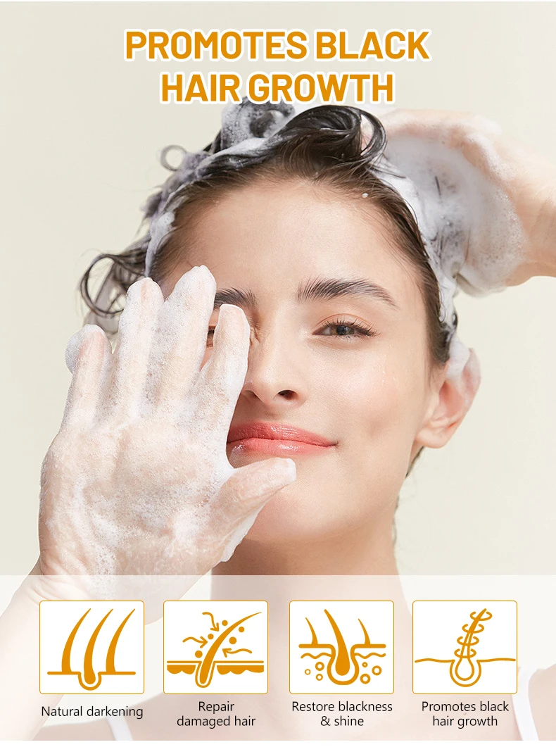 Disaar Ginger and Lavender Oil Hair Soap Basic Cleaning Solid Shampoo Bar for Darkening New Black Hair Herbal Shampoo Soap