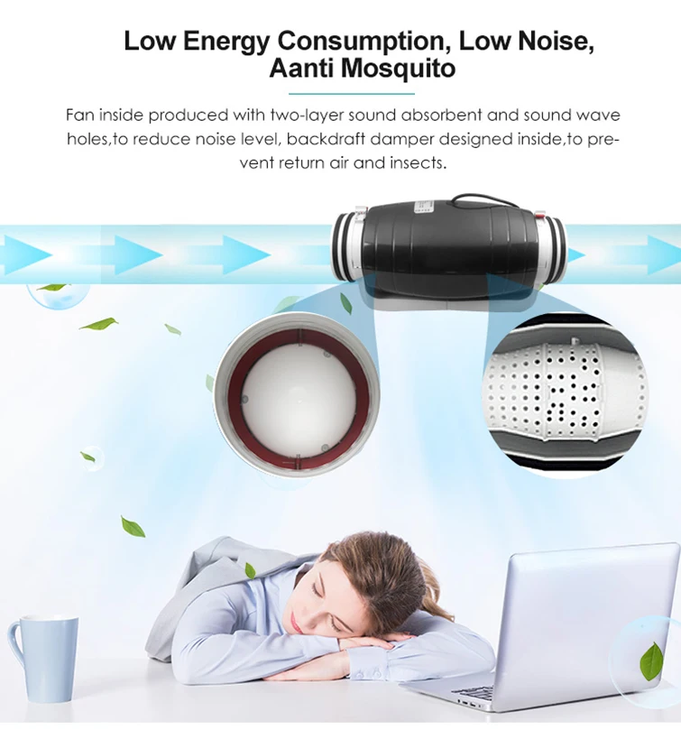 Inline Duct Fan, NUSSUN, 6Inch, 150mm, 220V - detail 12