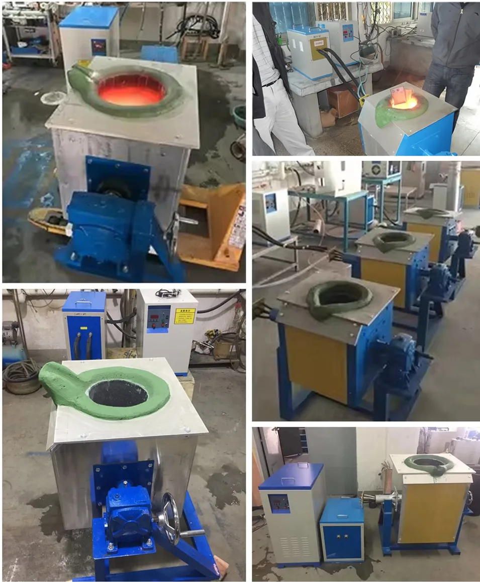 20kg recycling scrap iron melting induction heating eelectric smelting cast furnace steel metal foundry equipment