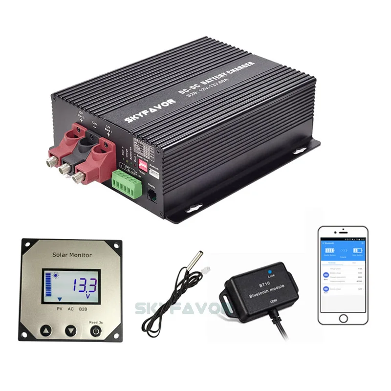On board 12V DC DC charger 12V 60A  fast smart  Universal 12 volt LiFePO4 Lead-Acid SLA Gel AGM lithium ion battery charger