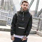 Custom Vintage Half Jackets Water Proof Stylish StreetWear Softshell Retro Zip Pullover Green Anorak Jacket For Men