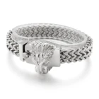 Lion Charm XISHUO Hip Hop Jewelry 2 Layers 316L Stainless Steel With Franco Chain Lion Head Charm Bracelets