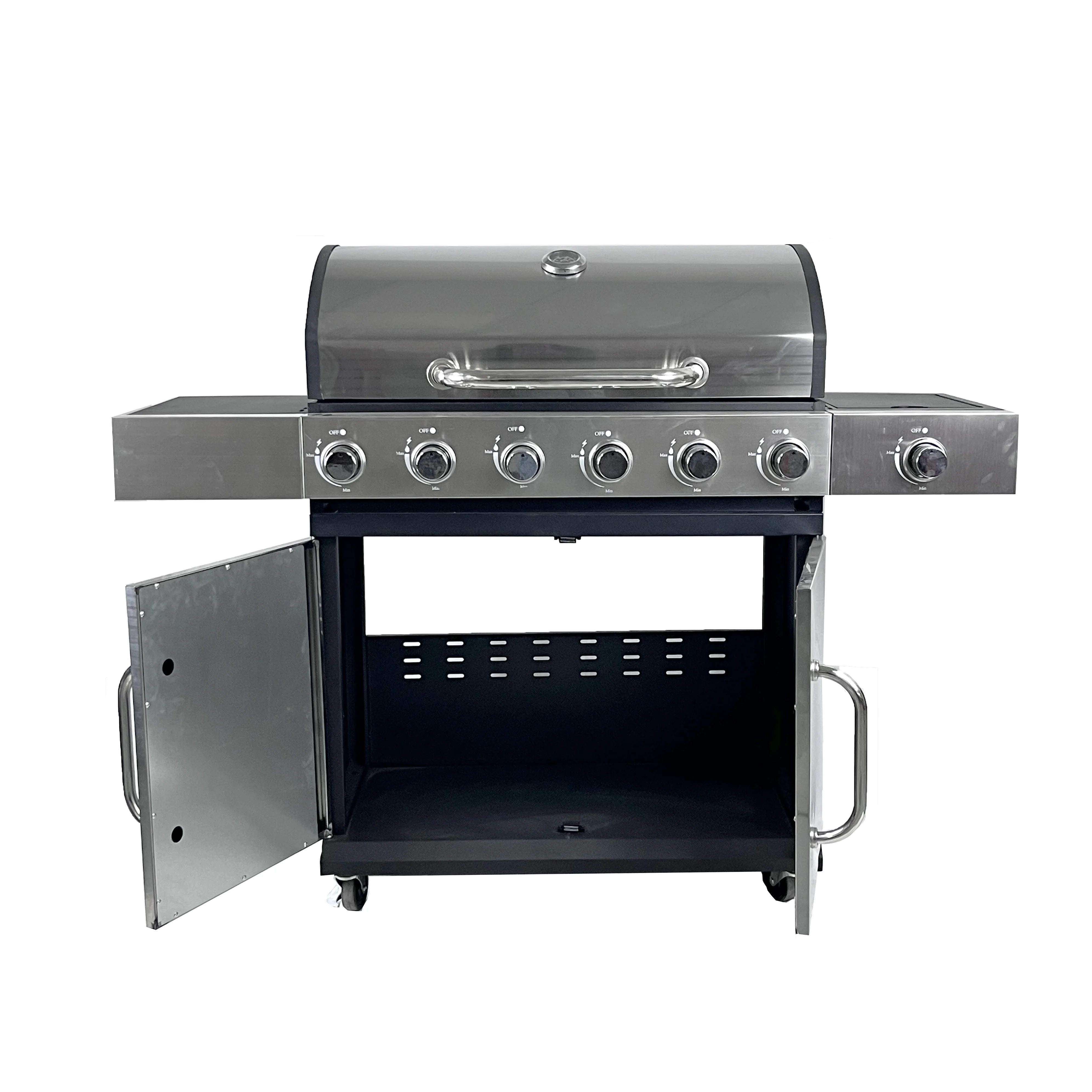 Wholesale Smokeless Barbecue 6 Main Burners+1 Side Burner Bbq Gas Grill factory